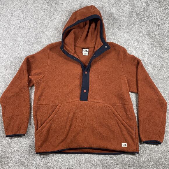 North Face 1/4 Snap Fleece Pullover Mens Extra Large Burnt Orange Outdoors - Picture 1 of 16